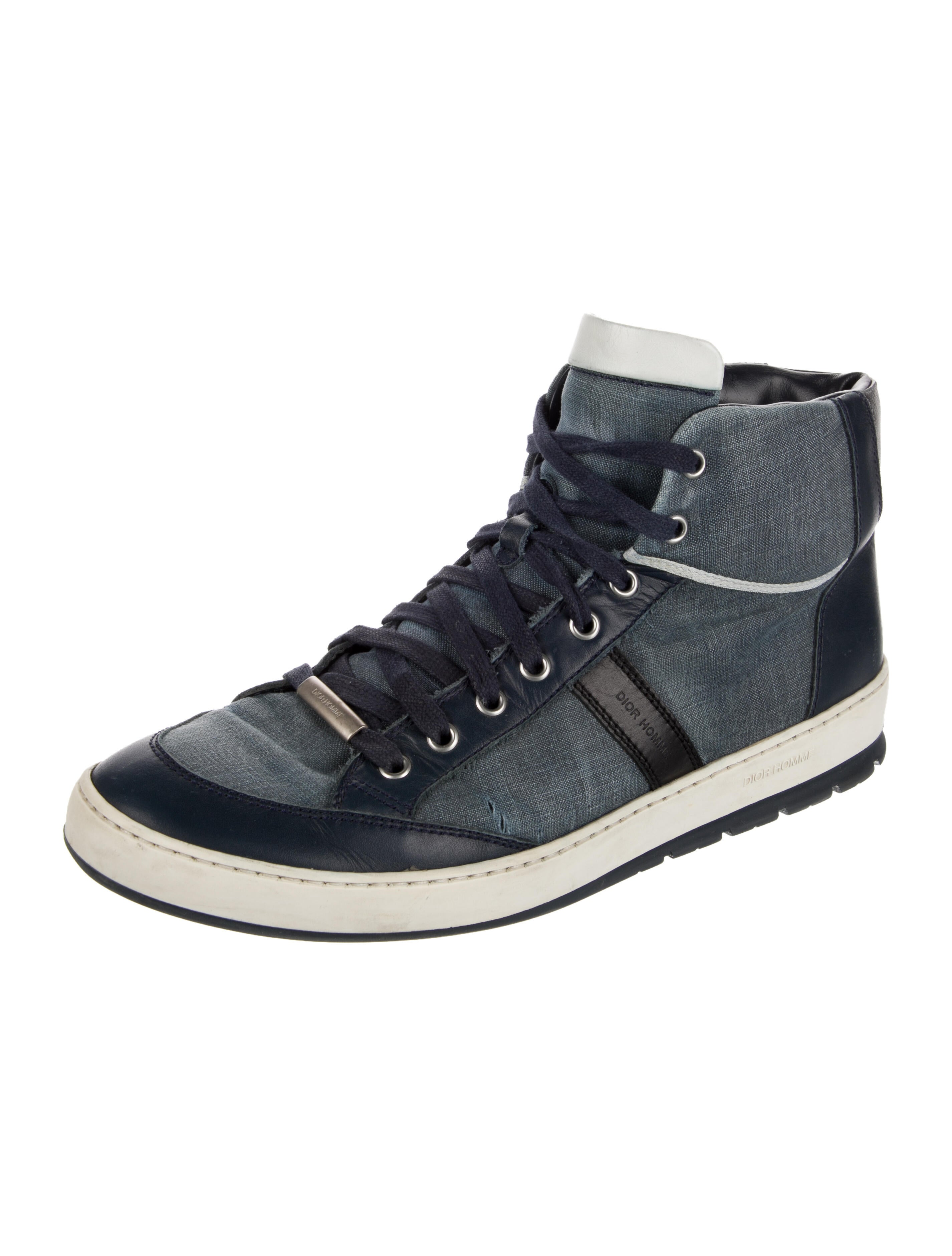 Dior Homme Canvas Colorblock Pattern Sneakers