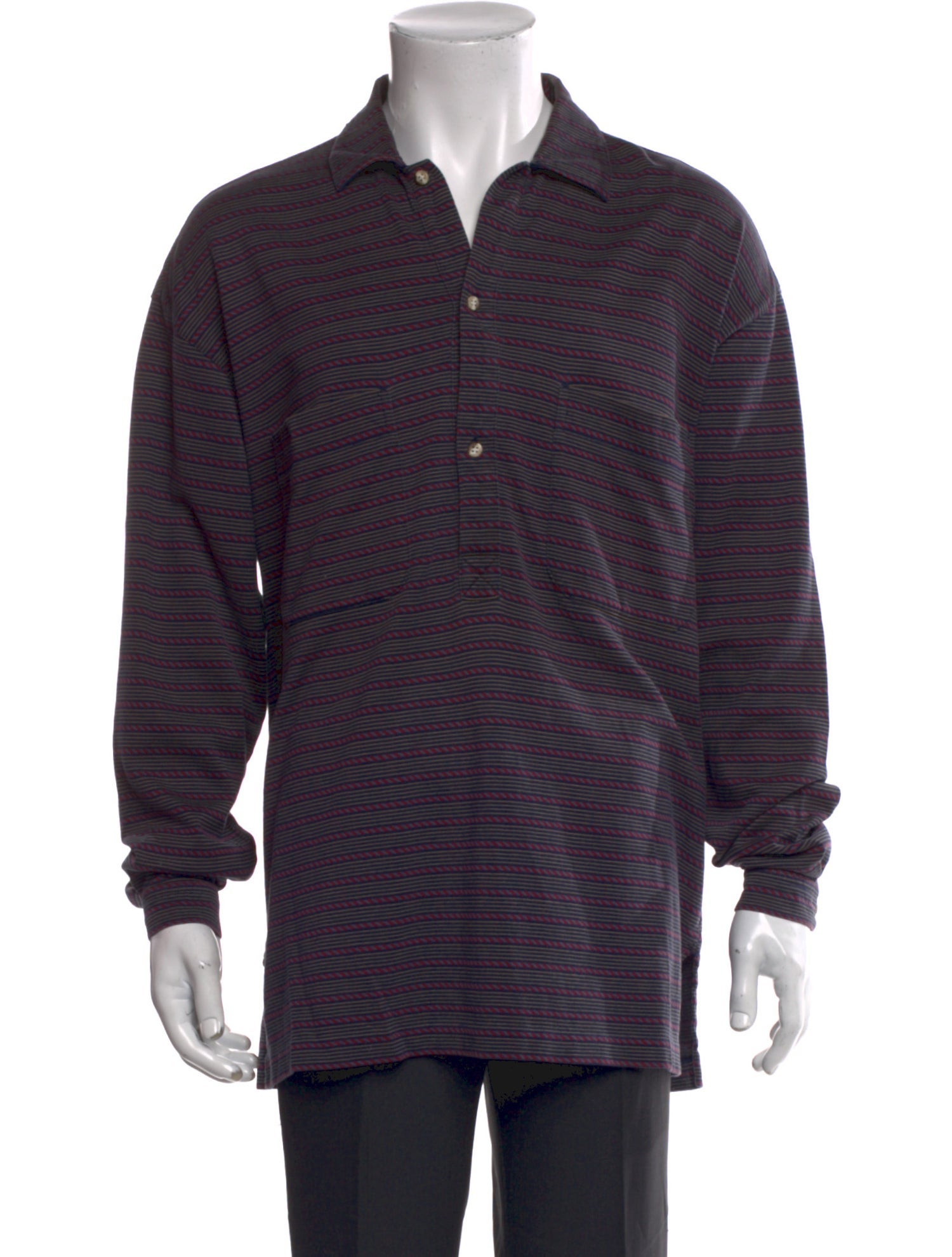 Christian Dior Striped Collar Polo Shirt