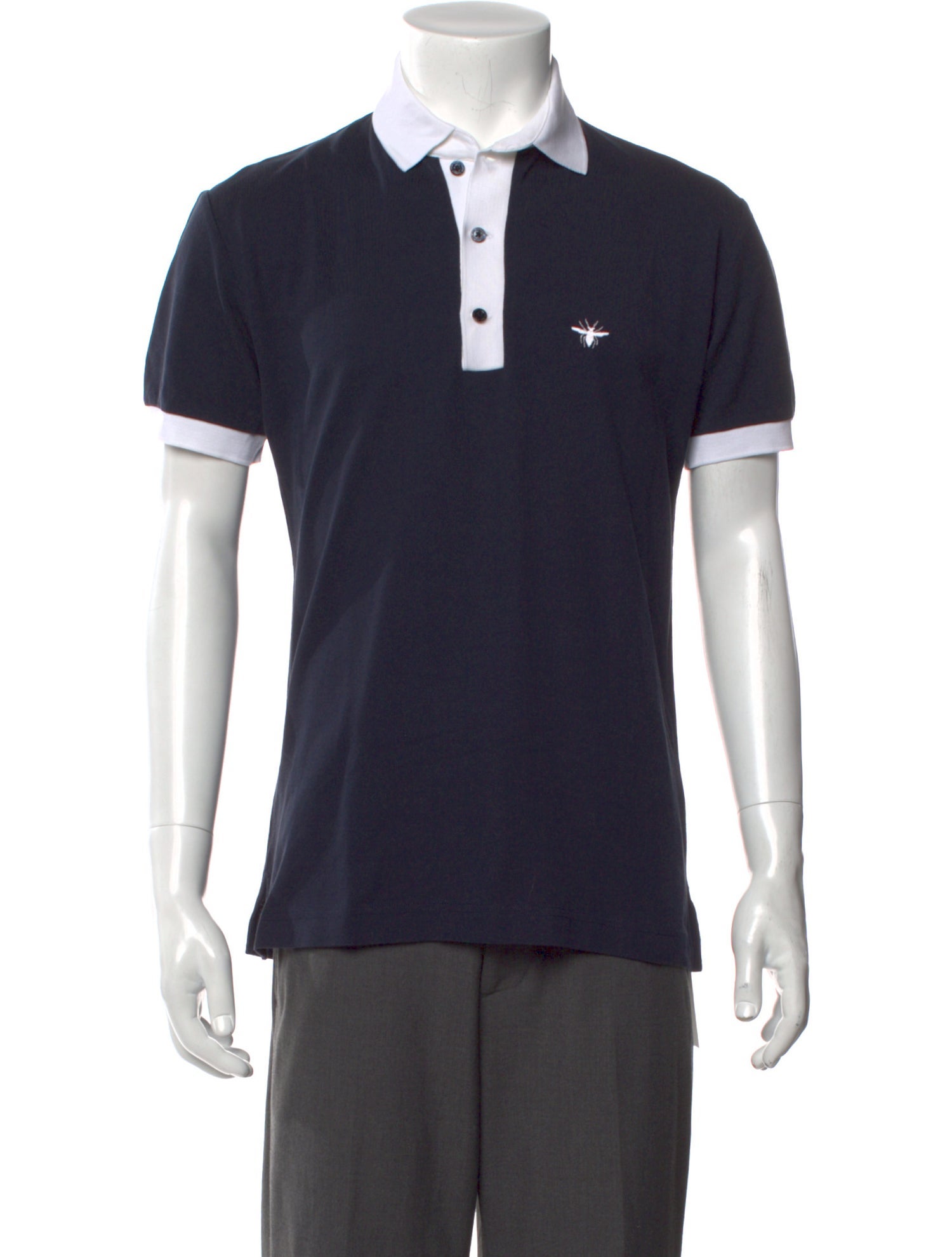 Dior Homme Bee Accent Collar Polo Shirt