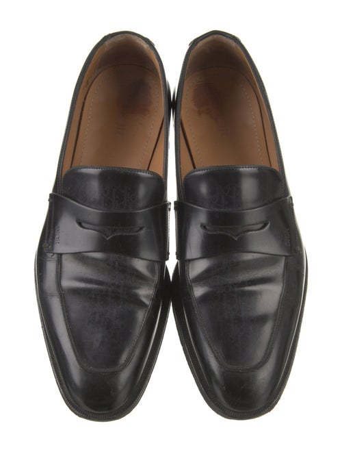 DIOR MEN Oblique Jacquard Leather Dress Loafers
