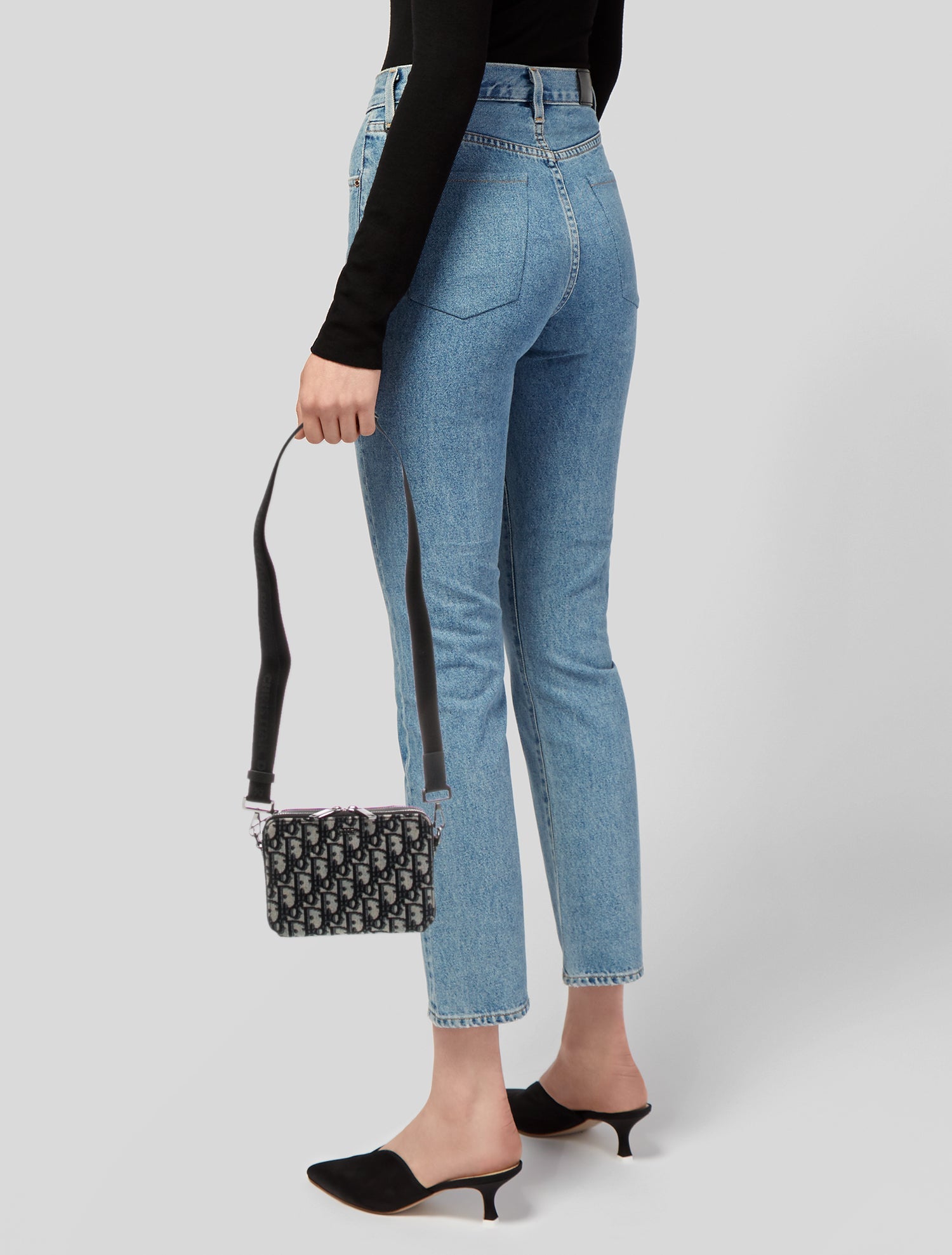 DIOR MEN Oblique Jacquard Double Zip Pouch