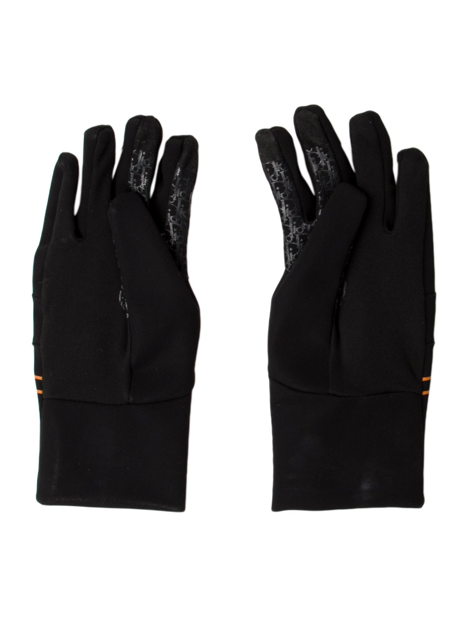 DIOR MEN Black Polyamide Oblique Gloves