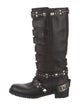 Christian Dior Leather Crystal Embellishments Riding Boots