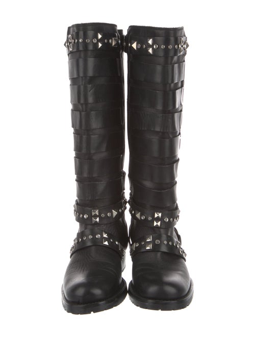 Christian Dior Leather Crystal Embellishments Riding Boots