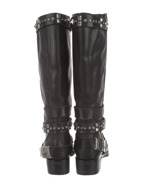 Christian Dior Leather Crystal Embellishments Riding Boots
