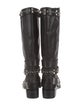 Christian Dior Leather Crystal Embellishments Riding Boots