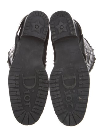 Christian Dior Leather Crystal Embellishments Riding Boots