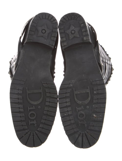 Christian Dior Leather Crystal Embellishments Riding Boots