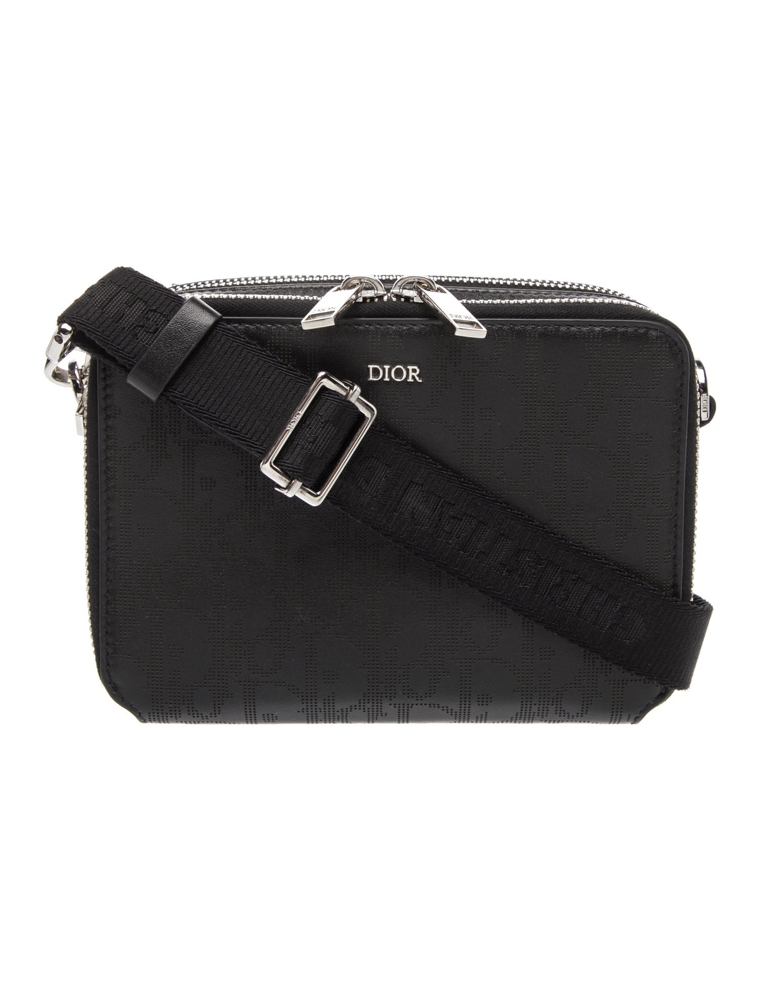 DIOR MEN Leather Galaxy Double Zip Pouch