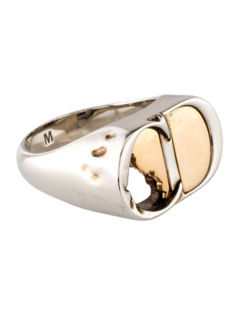 Dior Homme 'CD' Two-Tone Signet Ring