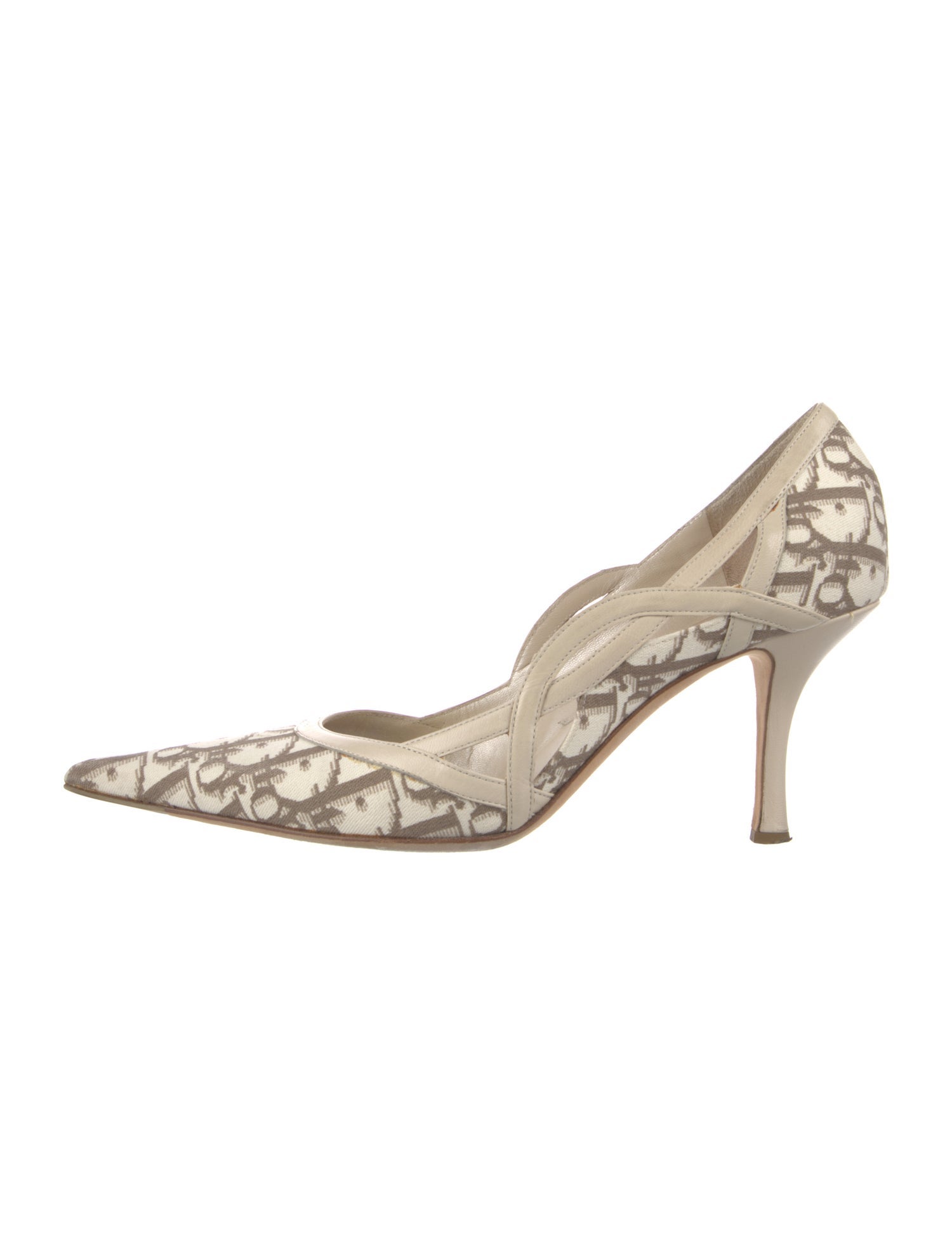 Christian Dior Vintage Diorissimo Pattern D'Orsay Pumps