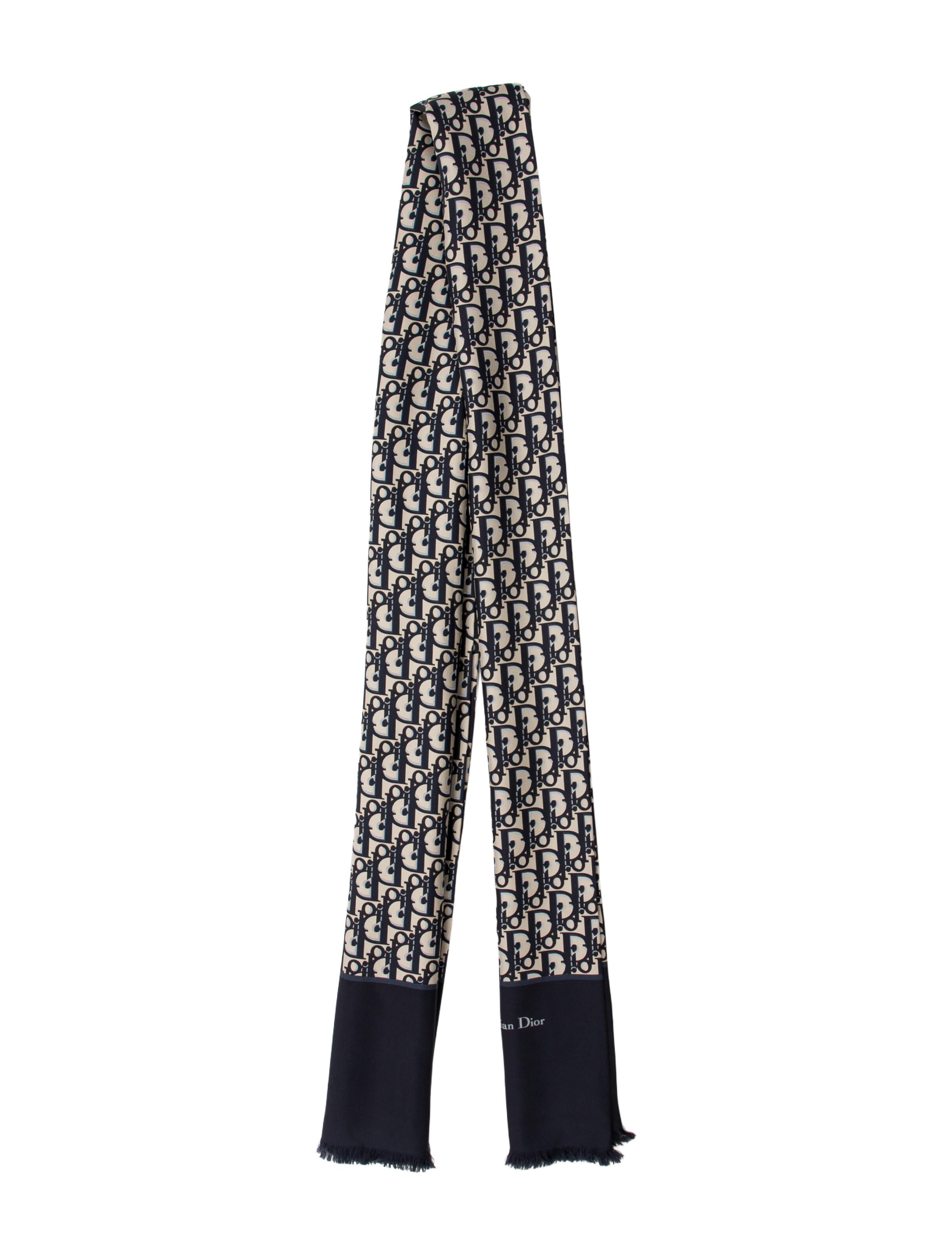 Christian Dior Silk Oblique Jacquard Scarf