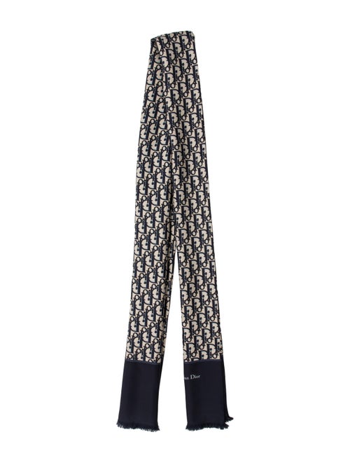 Christian Dior Silk Oblique Jacquard Scarf