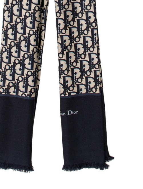 Christian Dior Silk Oblique Jacquard Scarf