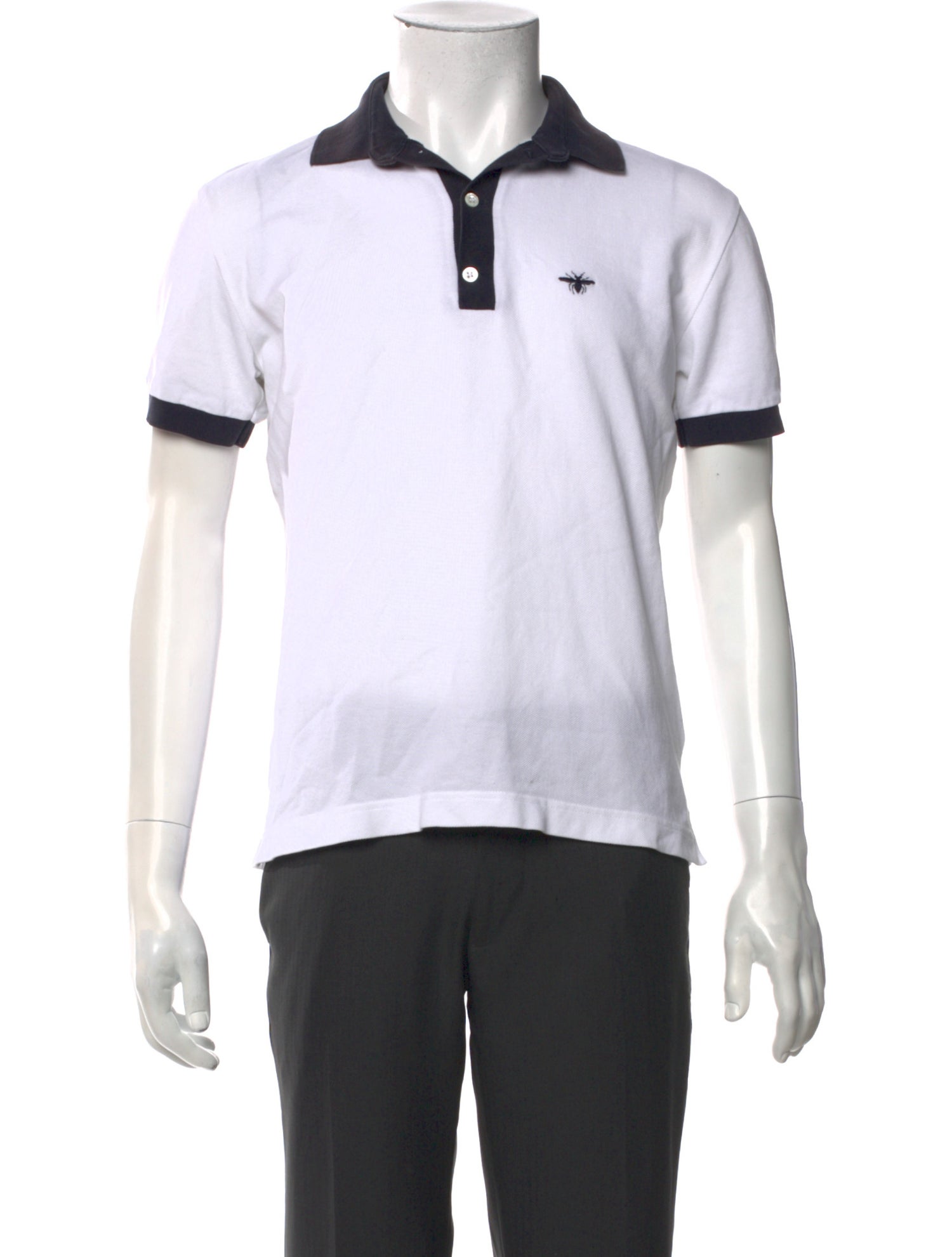 Dior Homme Bee Accent Colorblock Pattern Polo Shirt