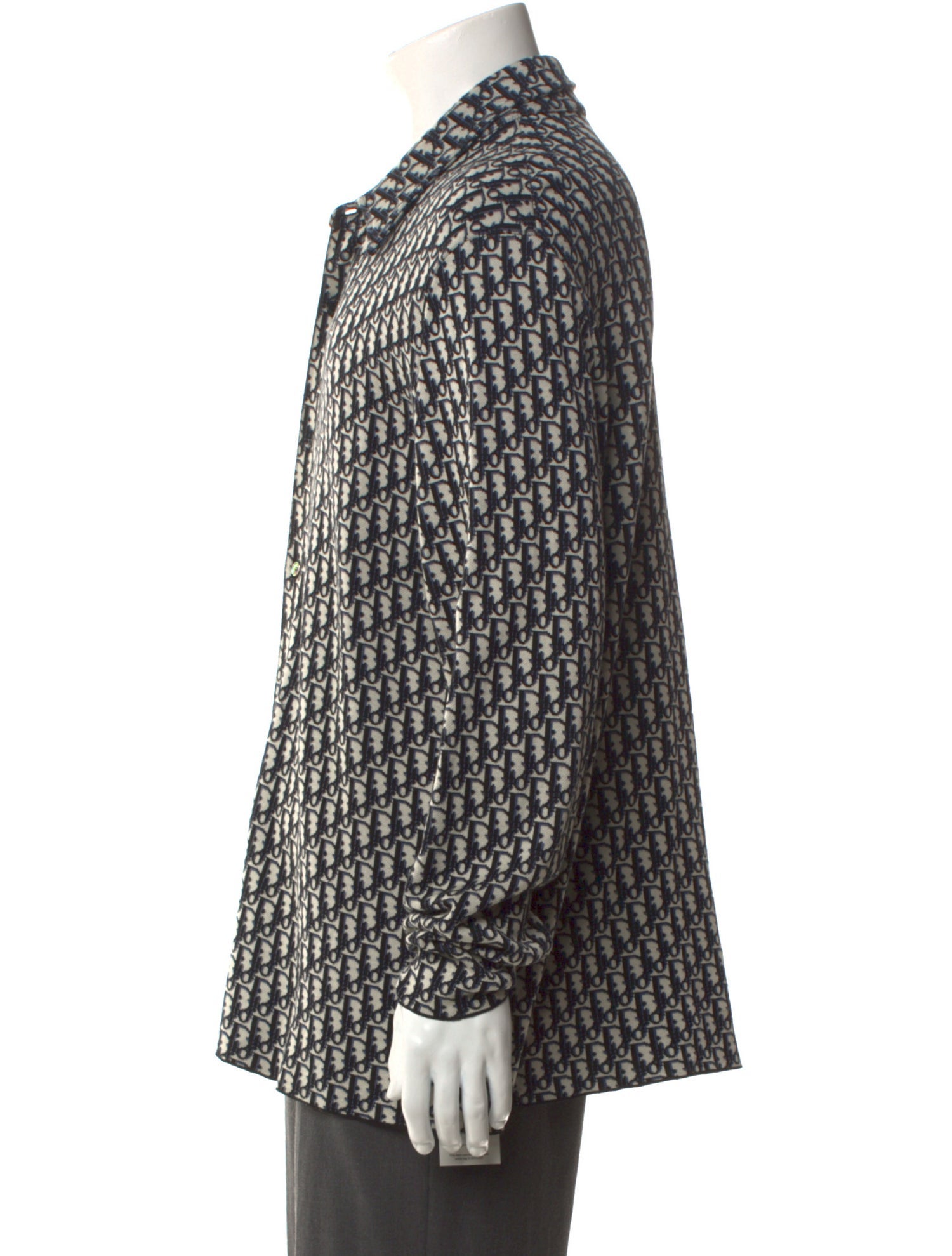 DIOR MEN Oblique Jacquard Collar Cardigan