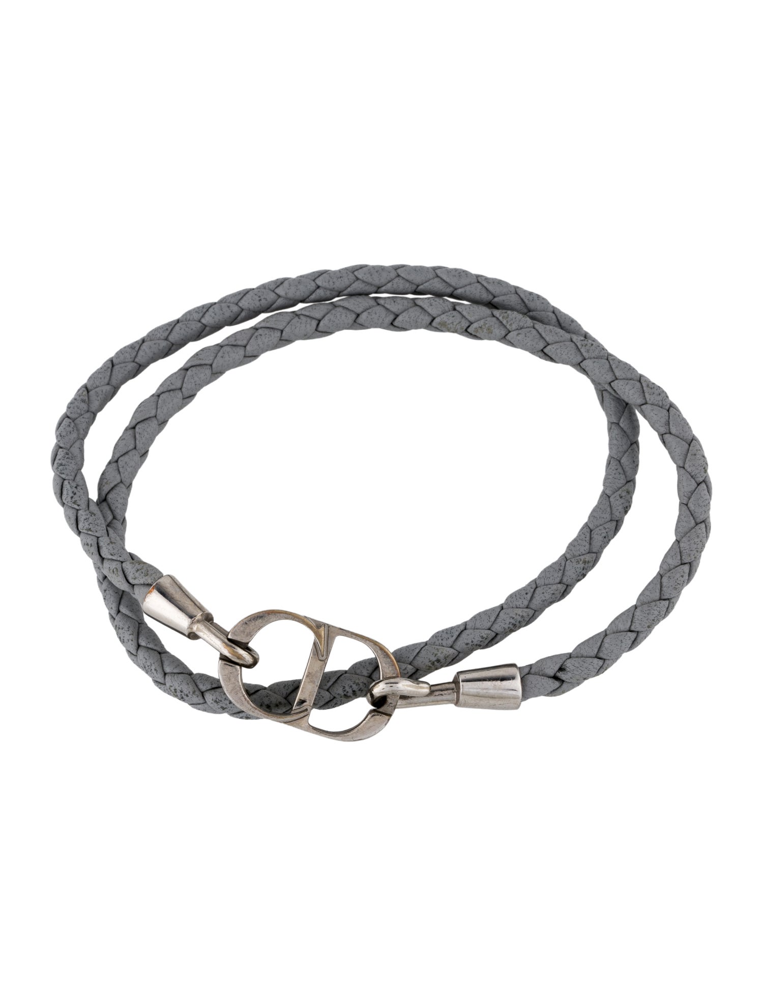 Dior Homme CD Icon Braided Leather Double Bracelet