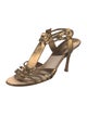 Christian Dior Leather Braided Accents T-Strap Sandals