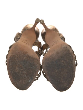 Christian Dior Leather Braided Accents T-Strap Sandals