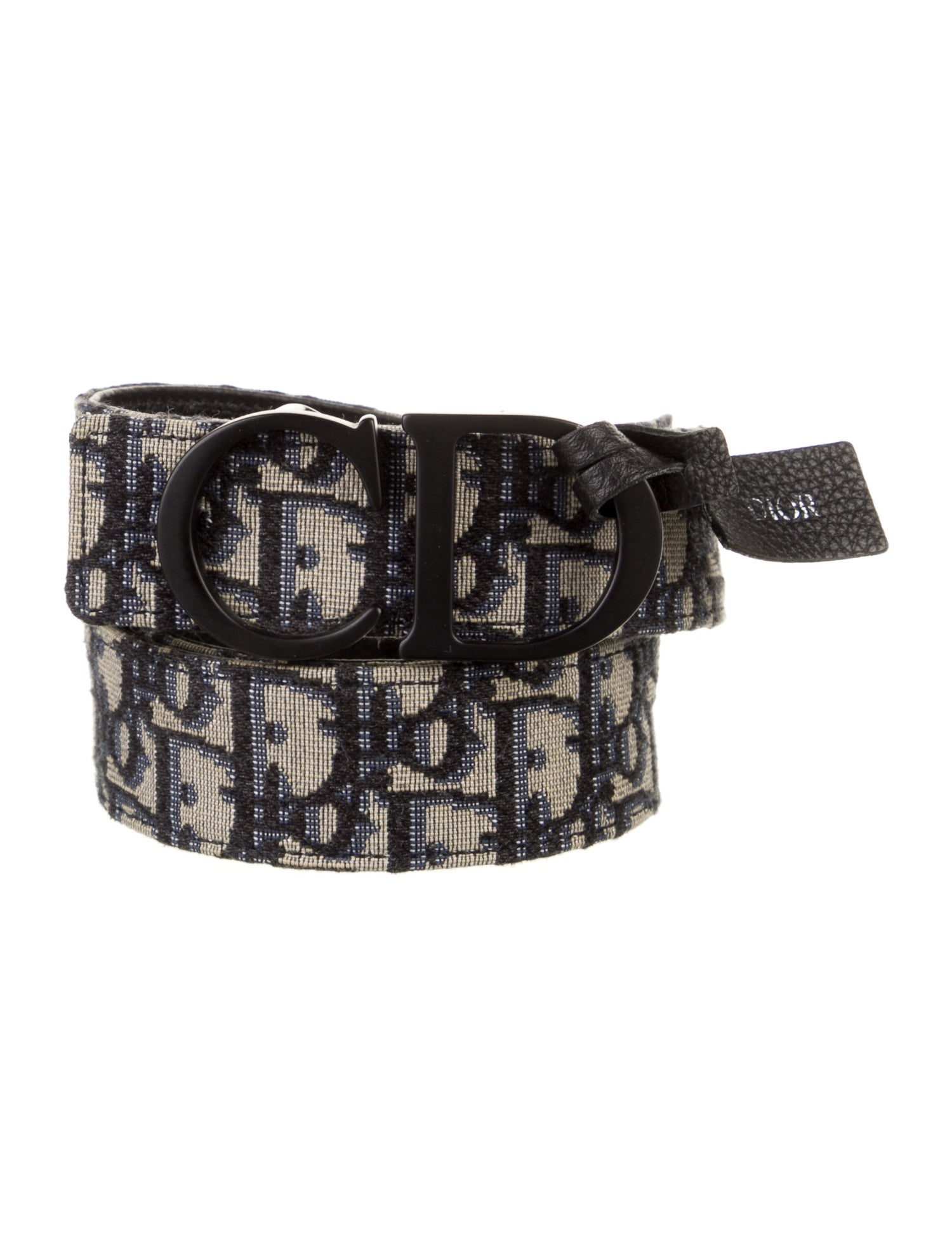 DIOR MEN Oblique Jacquard Canvas Belt