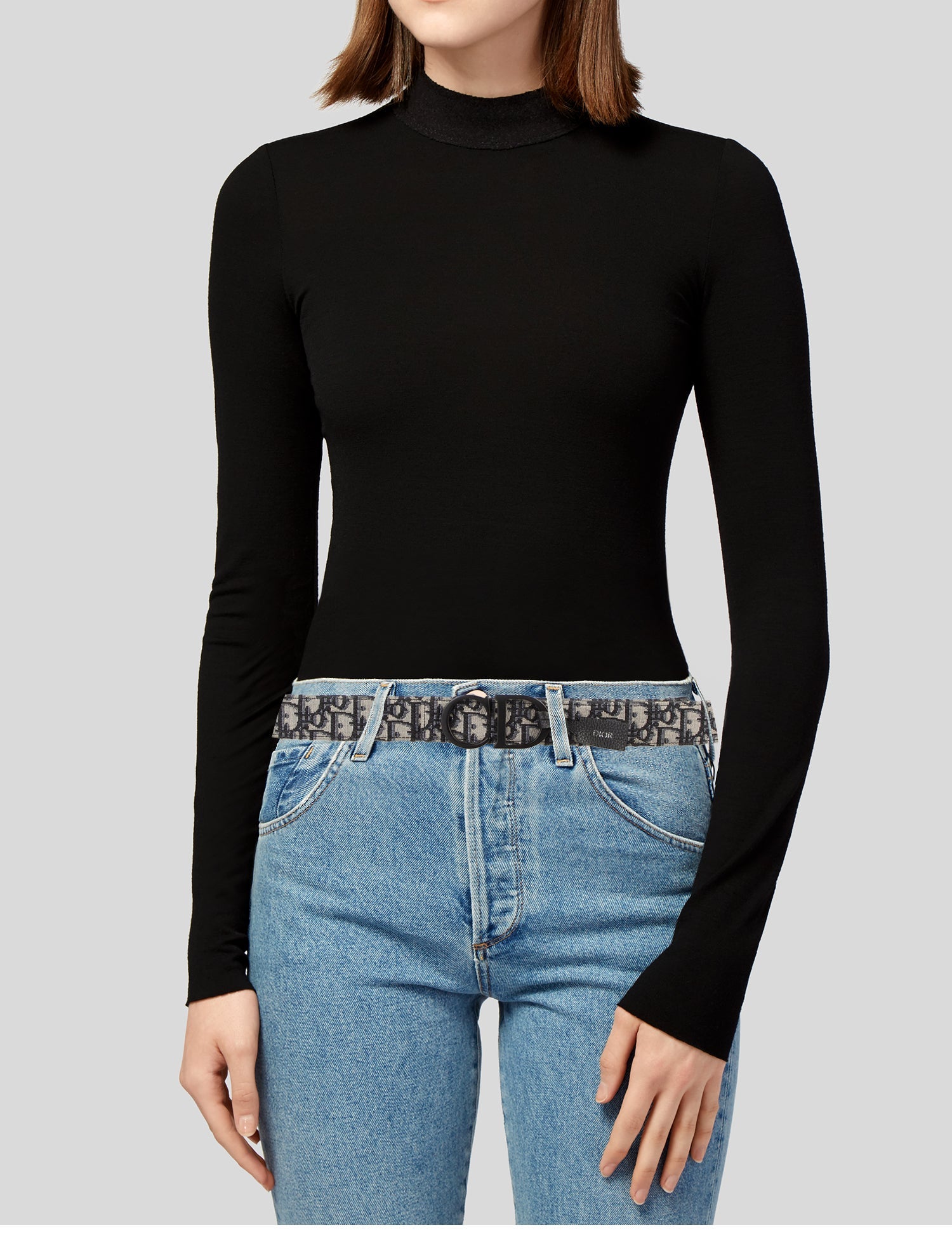 DIOR MEN Oblique Jacquard Canvas Belt