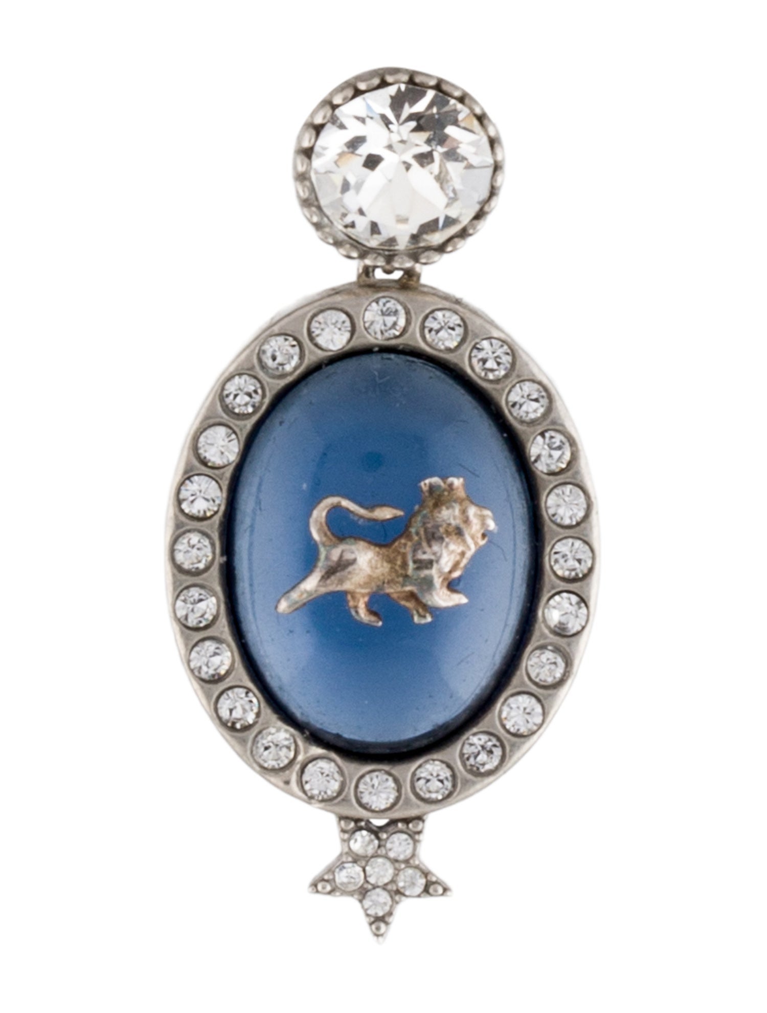 DIOR MEN x Peter Doig Crystal & Glass Lion Drop Single Earring