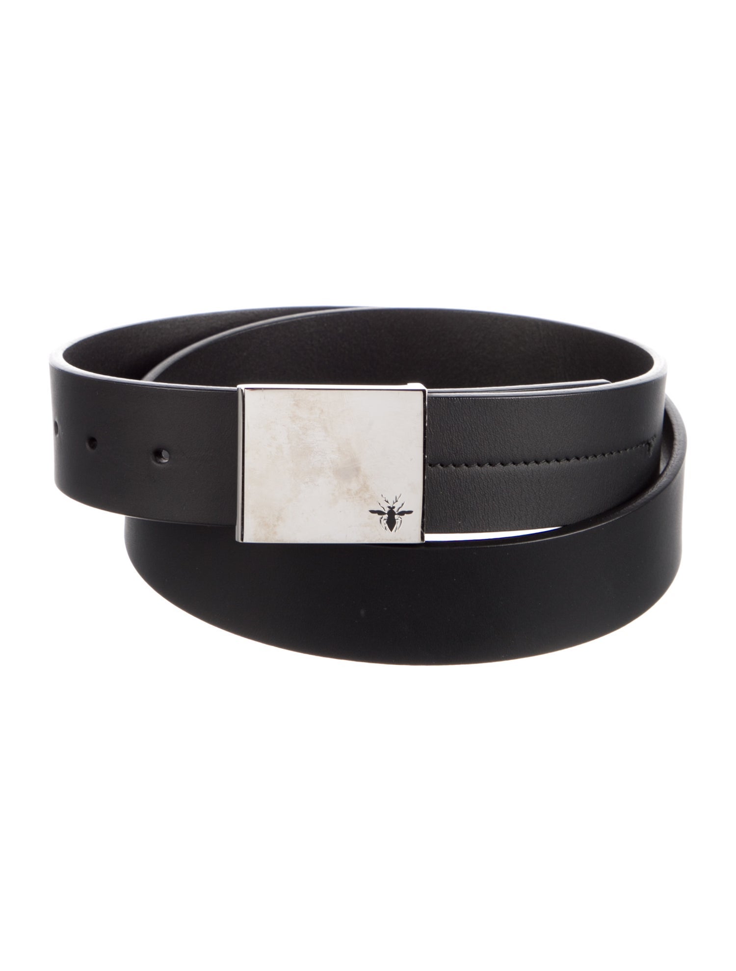 Dior Homme D-Point Perforated Leather Belt - Black Belts