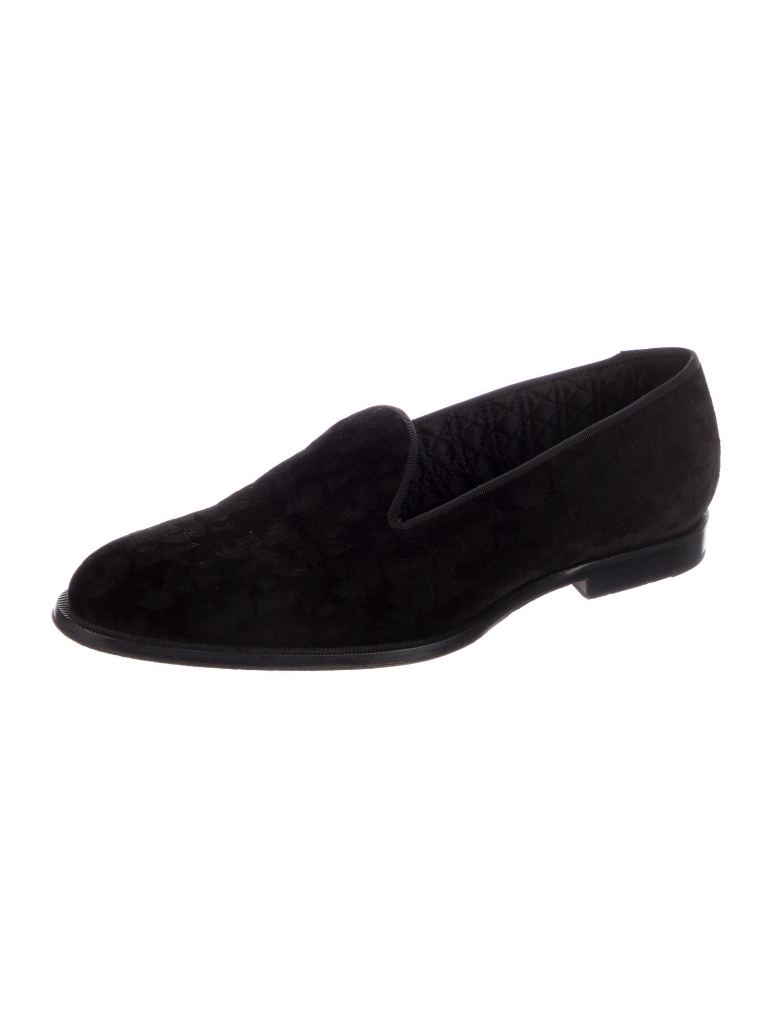 DIOR MEN Oblique Jacquard Velvet Loafers