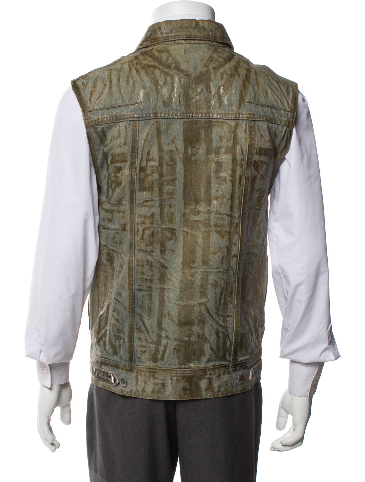 Dior Homme Vintage 2004 'Strip Bleu Claire Waxed Denim' Vest