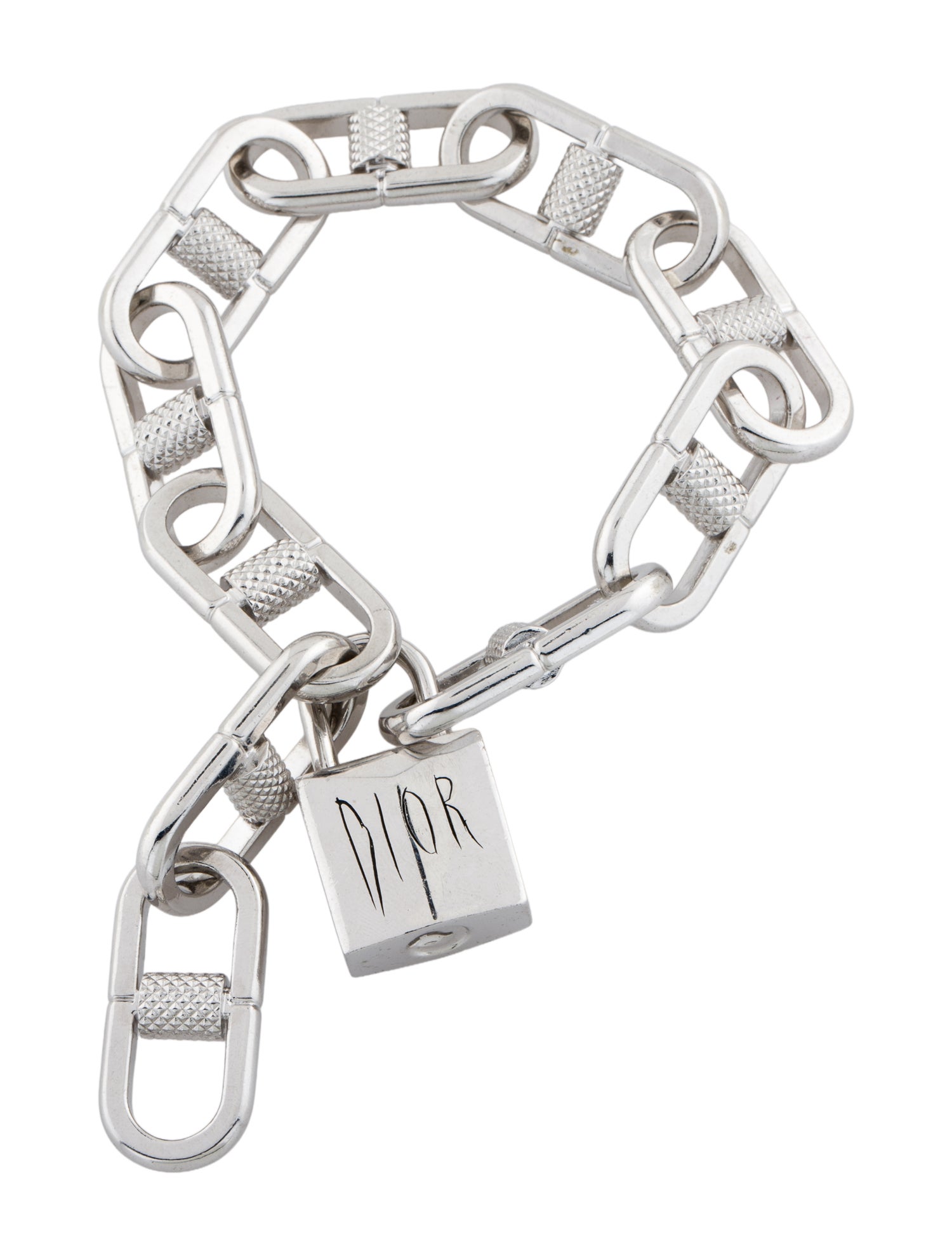 DIOR MEN x Raymond Pettibon Padlock Bike Chain Bracelet