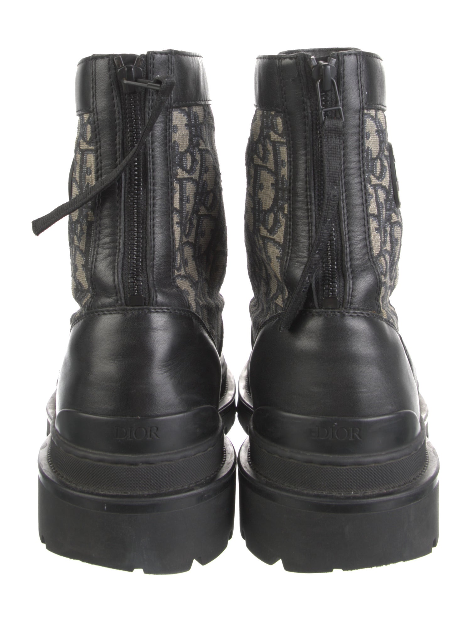 DIOR MEN Explorer Oblique Jacquard Combat Boots - Black Boots