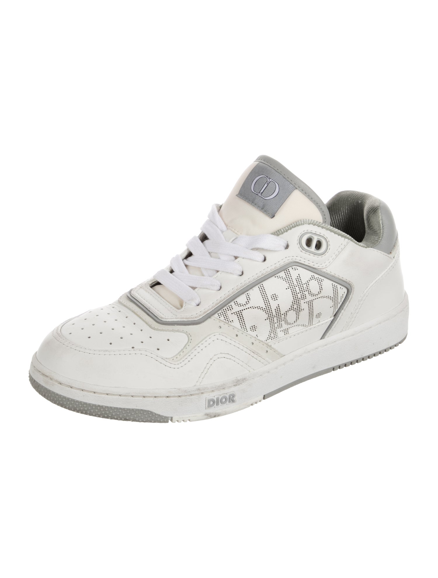 DIOR MEN Oblique Jacquard Leather Sneakers