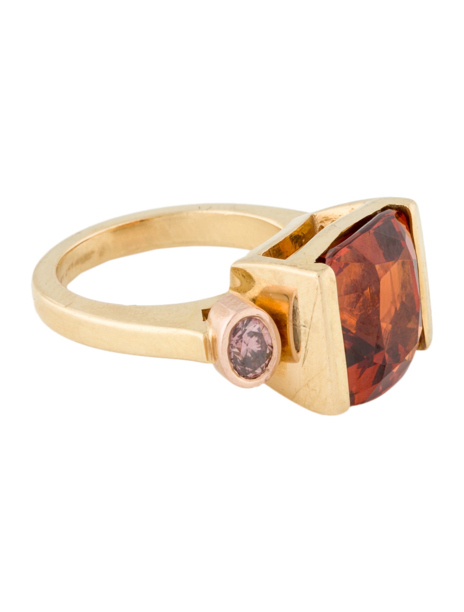 Hamilton 18K 11.11ct Spessartine Garnet & Diamond Cocktail Ring