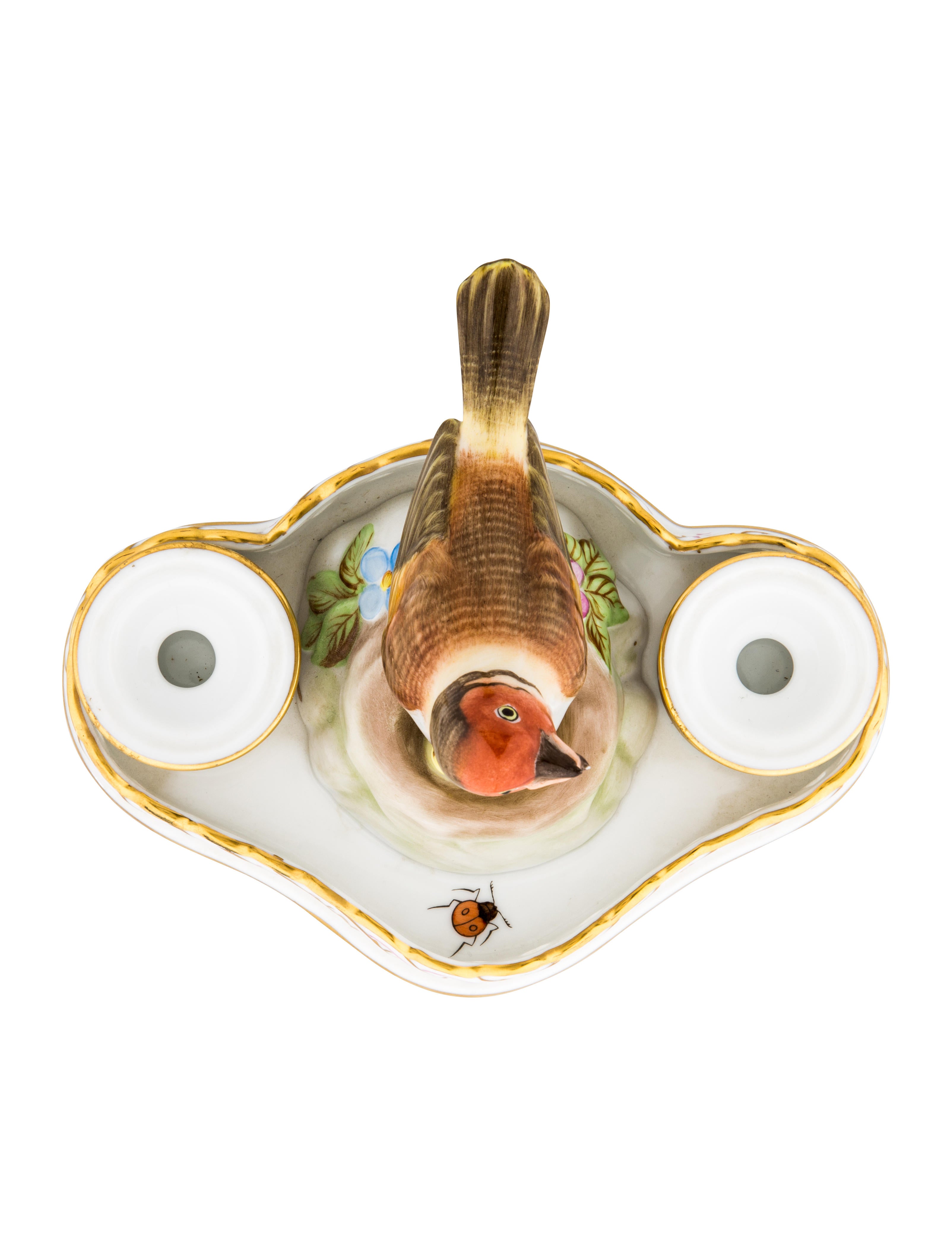 herend porcelain bird double inkwell decor and herend porcelain bird double inkwell decor and