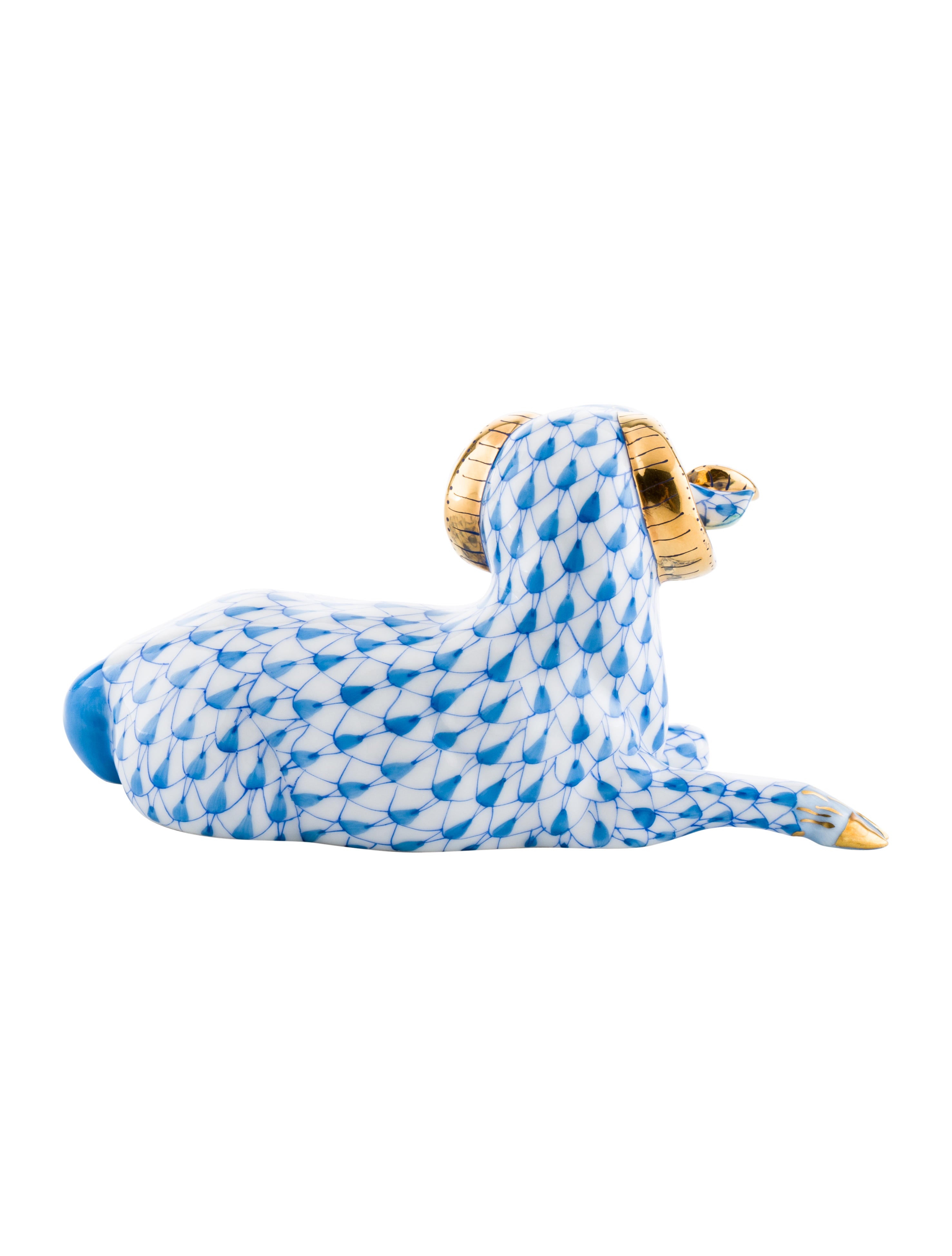 Herend Hand Painted Porcelain Ram Herend Hand Painted Porcelain Ram