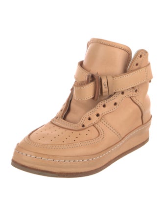 Hender Scheme Leather Lasercut Accents Wedge Sneakers