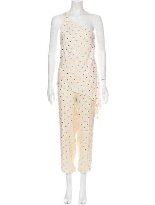 Haney Silk Sequin Embellishments Pant Set