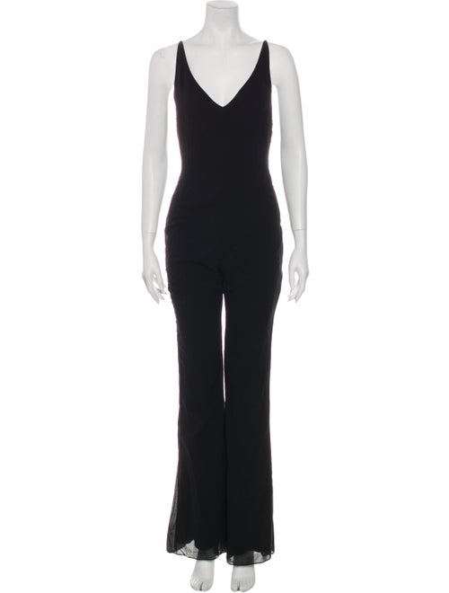Haney Plunge Neckline Jumpsuit Green