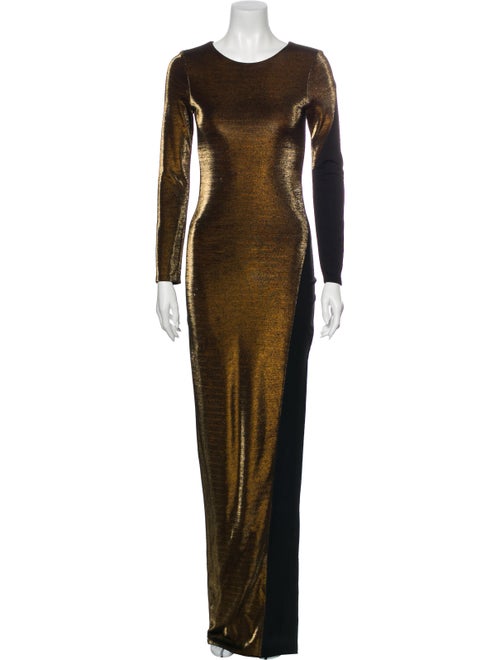Haney Scoop Neck Long Dress Gold