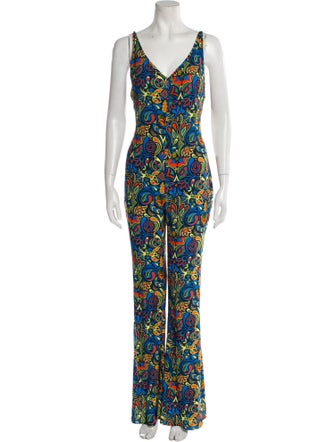 Haney Printed V-Neck Jumpsuit