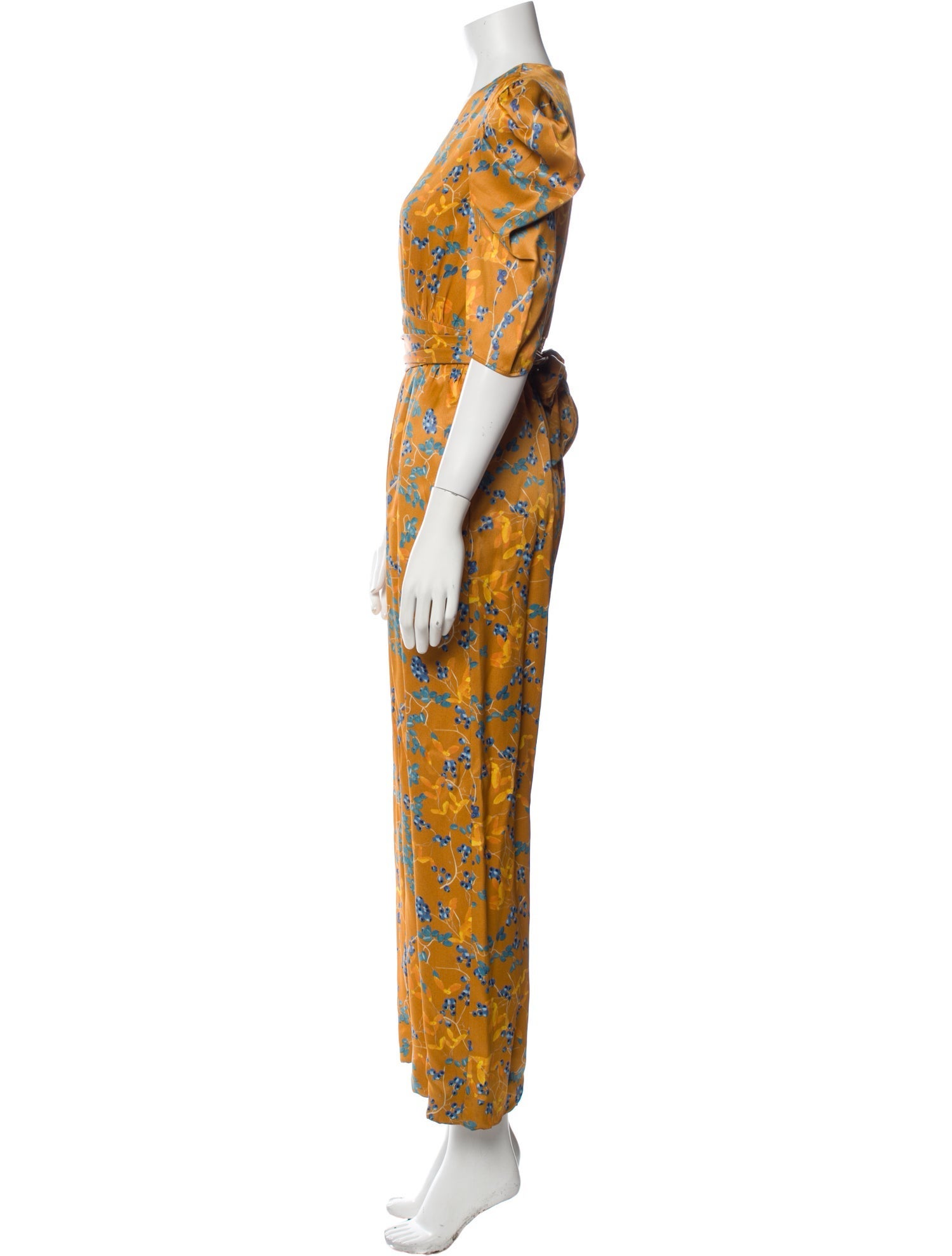 Haney Floral Print Plunge Neckline Jumpsuit