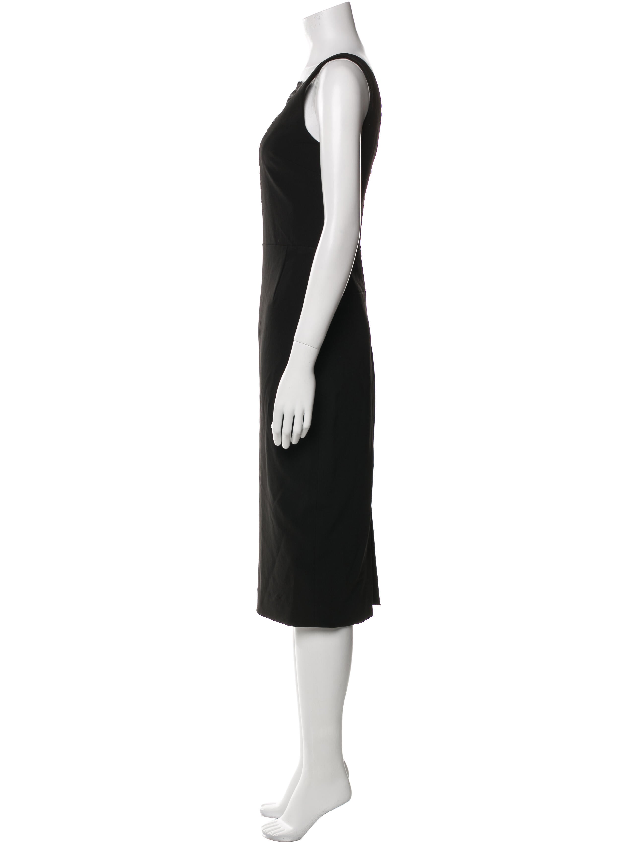 Haney Square Neckline Midi Length Dress