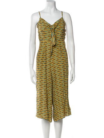 Haney Printed V-Neck Jumpsuit