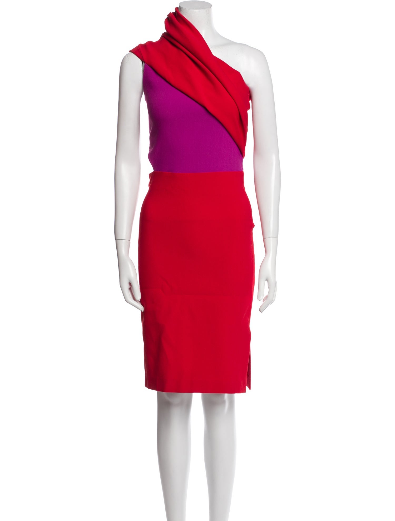 Haney Colorblock Pattern Midi Length Dress