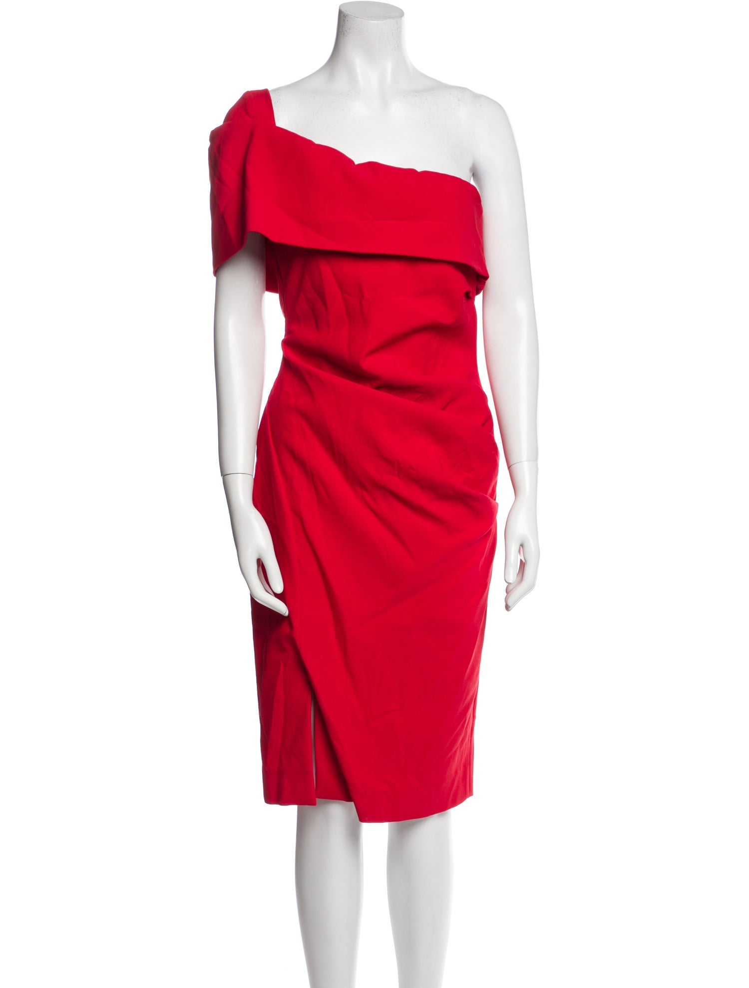 Haney One-Shoulder Knee-Length Dress