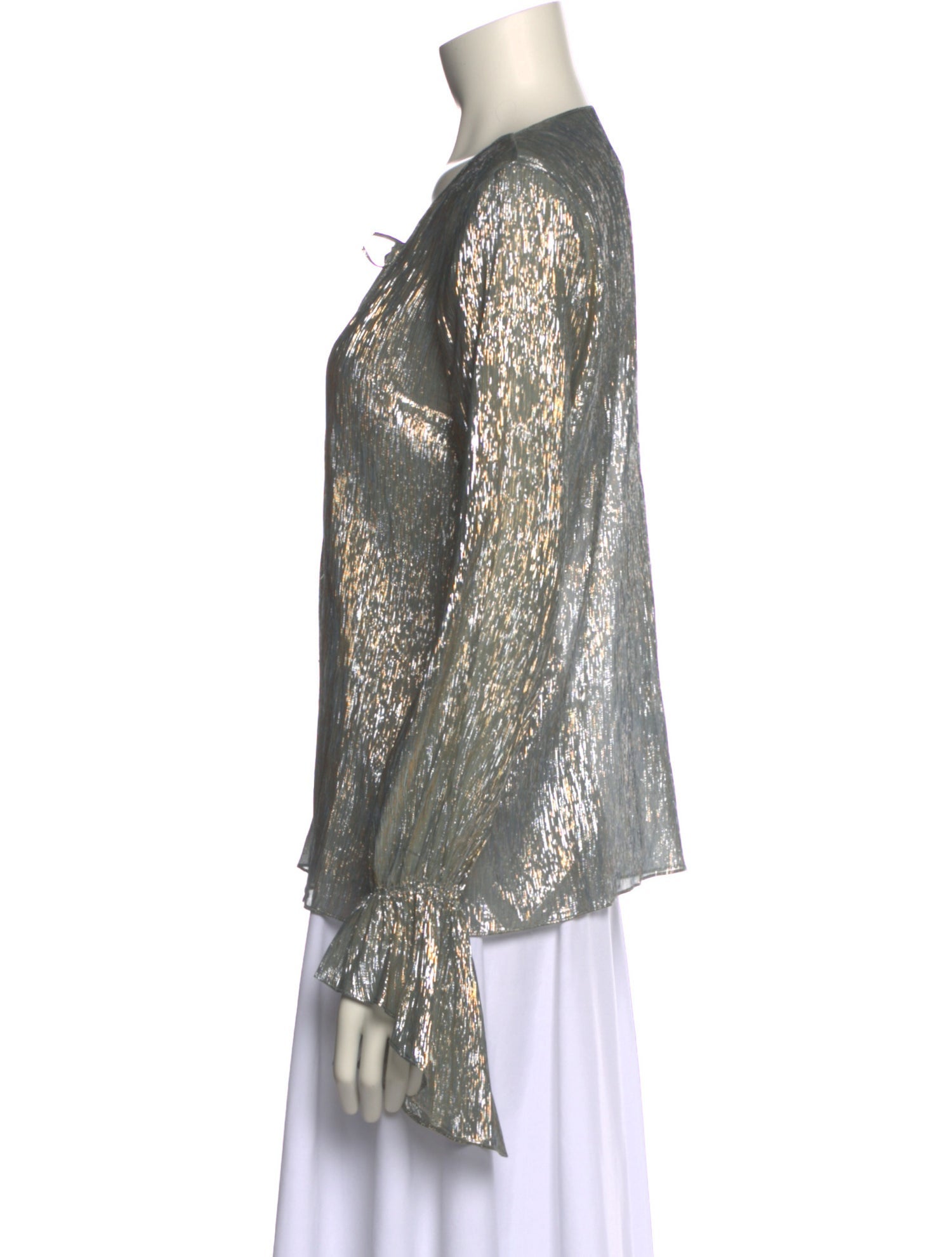Haney Silk Tie Neck Blouse