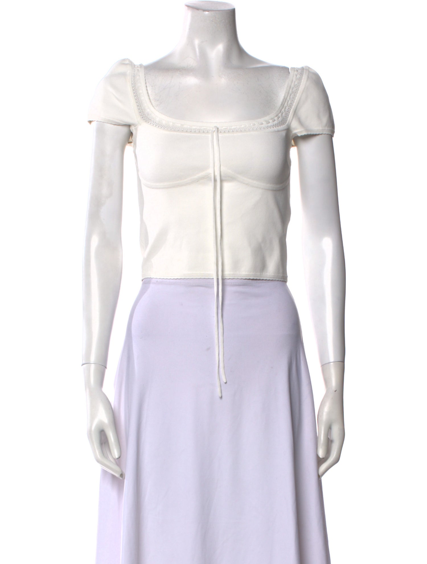 House of CB London Square Neckline Short Sleeve Crop Top