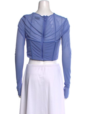 House of CB London Asymmetrical Long Sleeve Crop Top