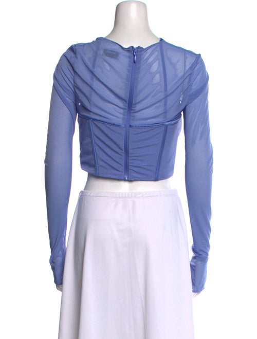 House of CB London Asymmetrical Long Sleeve Crop Top