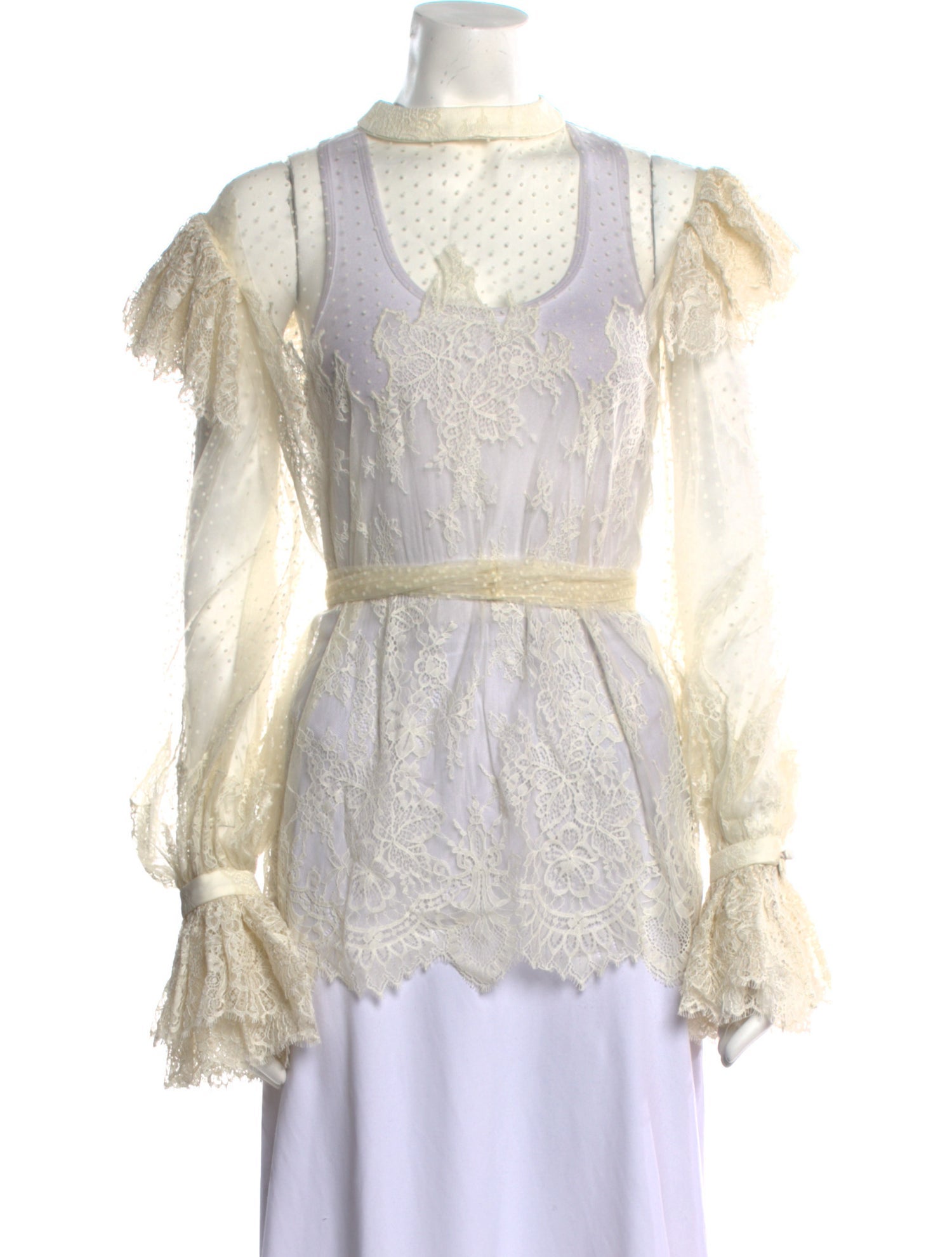 House of CB London Nylon Lace Pattern Top